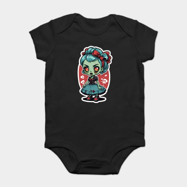 Rockabilly Zombie Girl 4 Baby Bodysuit by Grave Digs
